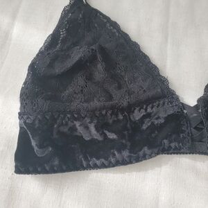 Ella Lust Black Velvet and Lace Bra Whimseygoth Dark Fairy 2XL